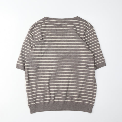 H&M Women's Brown Striped Pullover Jumper