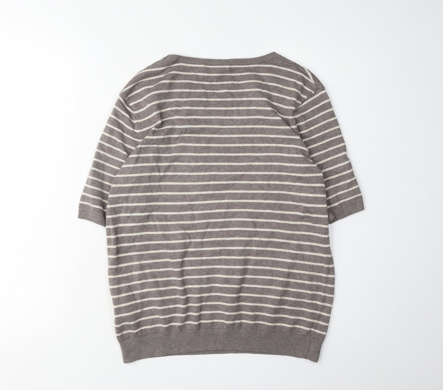 H&M Women's Brown Striped Pullover Jumper