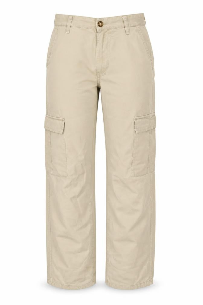 Front view of Stradivarius Women’s Beige Straight Jeans, size UK 8