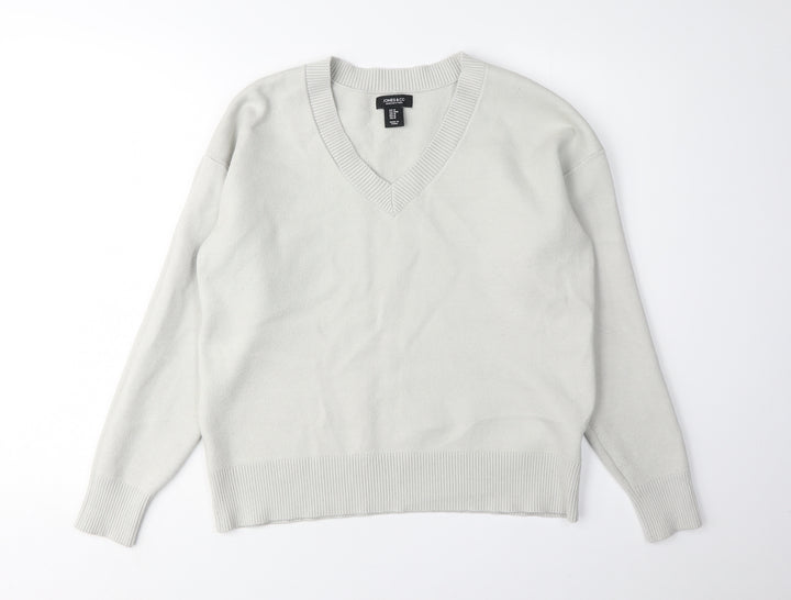 Jones New York Women’s Ivory V-Neck Pullover Jumper M