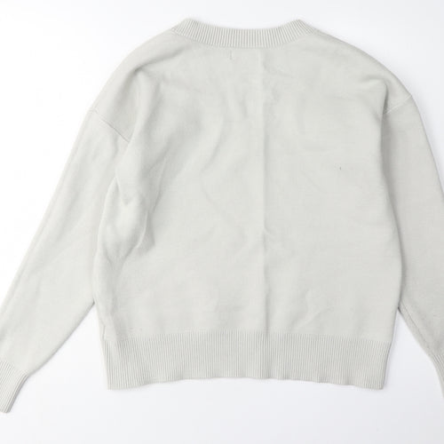 Jones New York Women’s Ivory V-Neck Pullover Jumper M