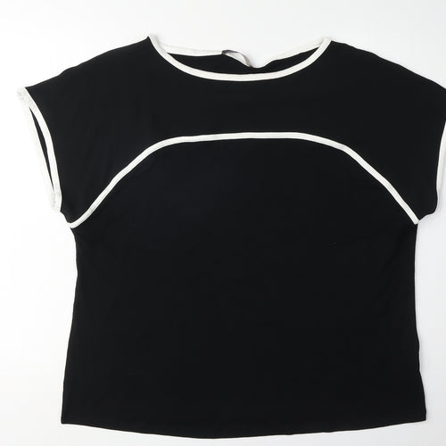 Marks and Spencer Women's Black T-Shirt Size 18