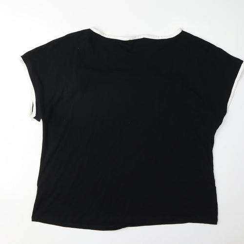 Marks and Spencer Women's Black T-Shirt Size 18