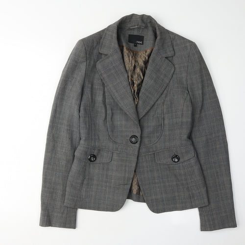 Next Women's Grey Check Blazer, Size 8, Business Casual