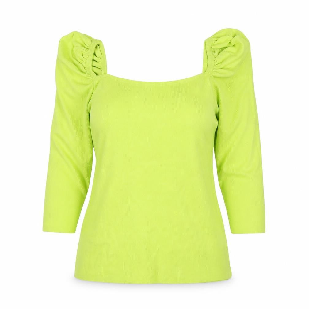 Front view of River Island Women's Green Puff Sleeve Top