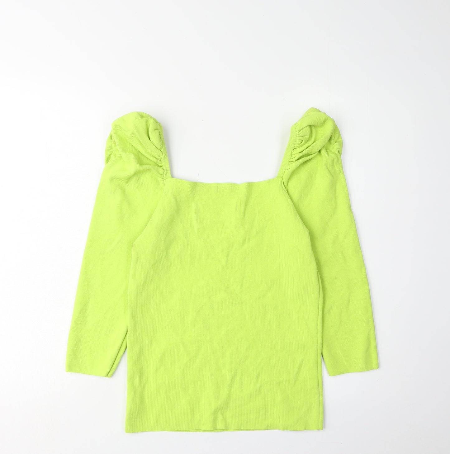 River Island Women's Green Puff Sleeve Top