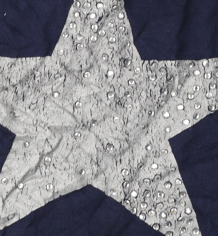 Next Women's Blue Sequin Star T-Shirt Size 14