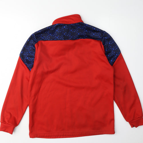 Errea Men’s Red Sports Sweatshirt XS, Logo, High Neck