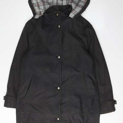 BHS Women's Black Parka Coat Size 10 with Hood