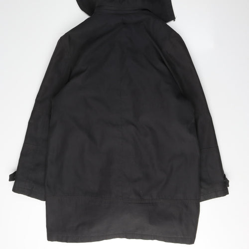BHS Women's Black Parka Coat Size 10 with Hood
