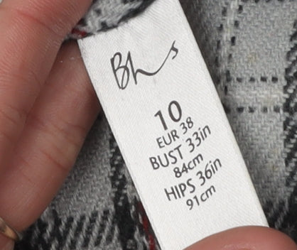 BHS Women's Black Parka Coat Size 10 with Hood