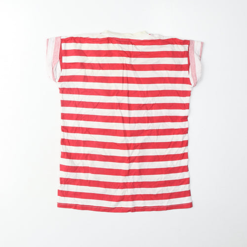 Disney Girls Red Striped Mickey Mouse Christmas T-Shirt, 9-10 Years