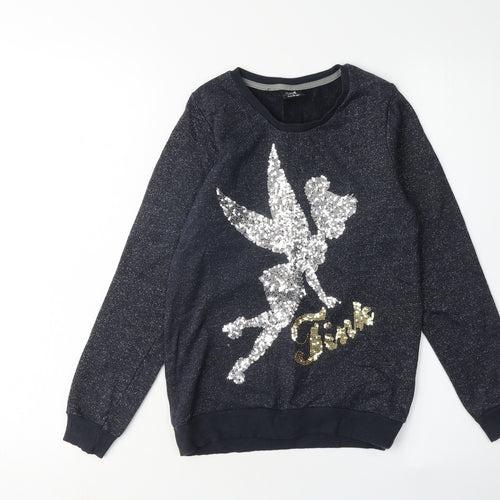 George Girls Black Sequin Fairy Sweatshirt 9-10 Years