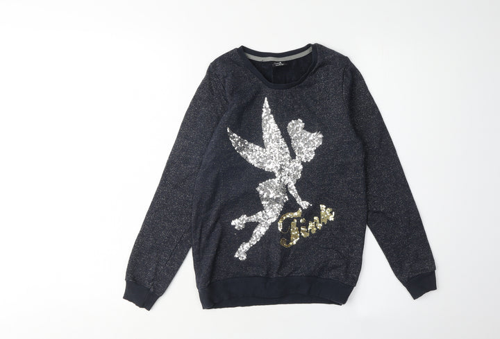 George Girls Black Sequin Fairy Sweatshirt 9-10 Years