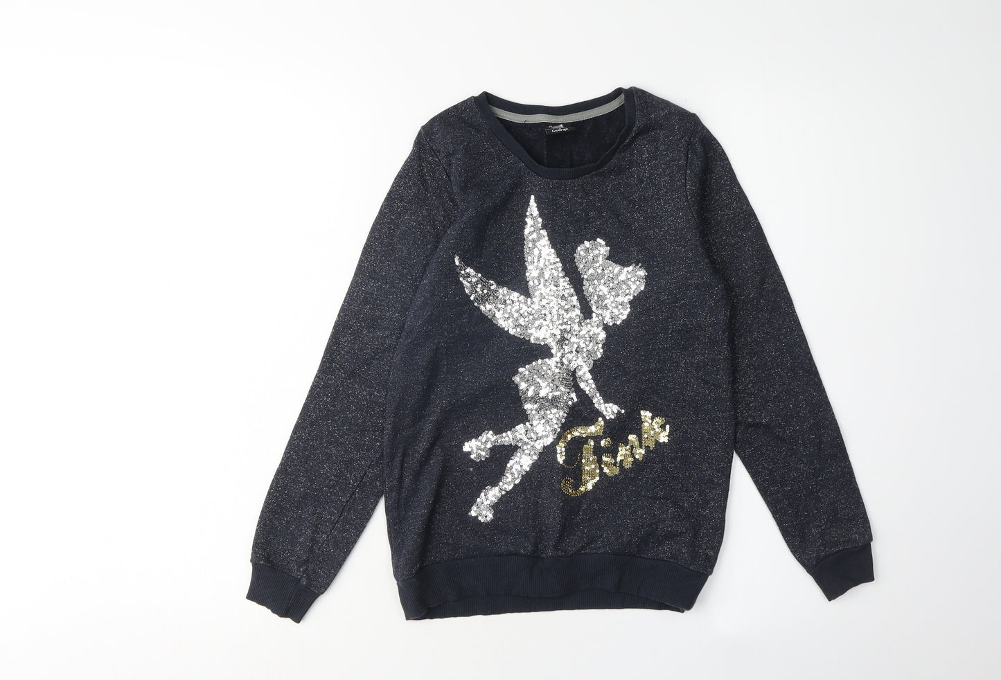 George Girls Black Sequin Fairy Sweatshirt 9-10 Years