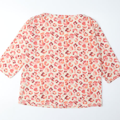 Honor Millburn Women's Beige Floral 3/4 Sleeve Top M 14-16