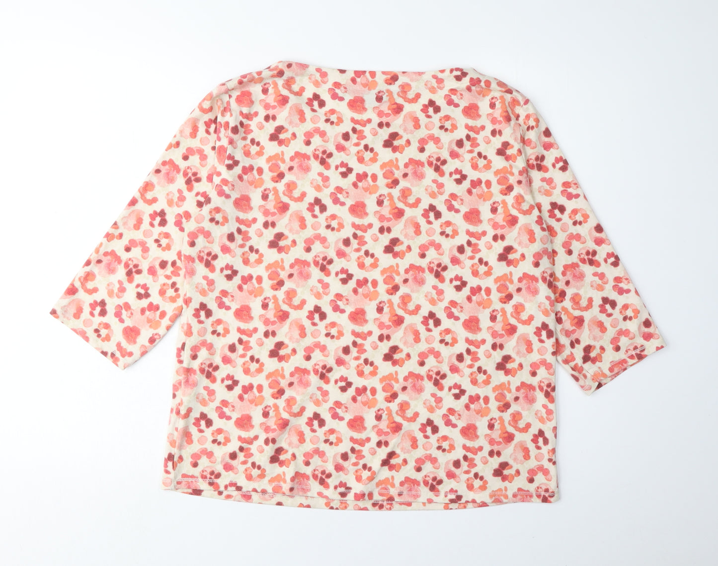Honor Millburn Women's Beige Floral 3/4 Sleeve Top M 14-16