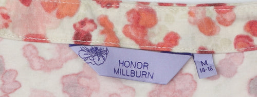 Honor Millburn Women's Beige Floral 3/4 Sleeve Top M 14-16
