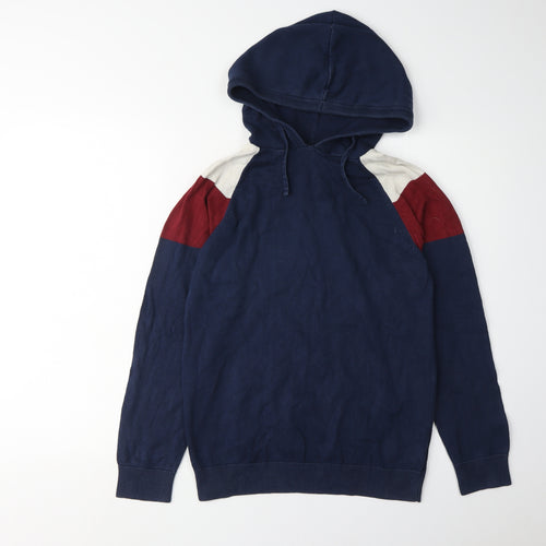 Next Men's Blue Red Ivory Hoodie S Pullover