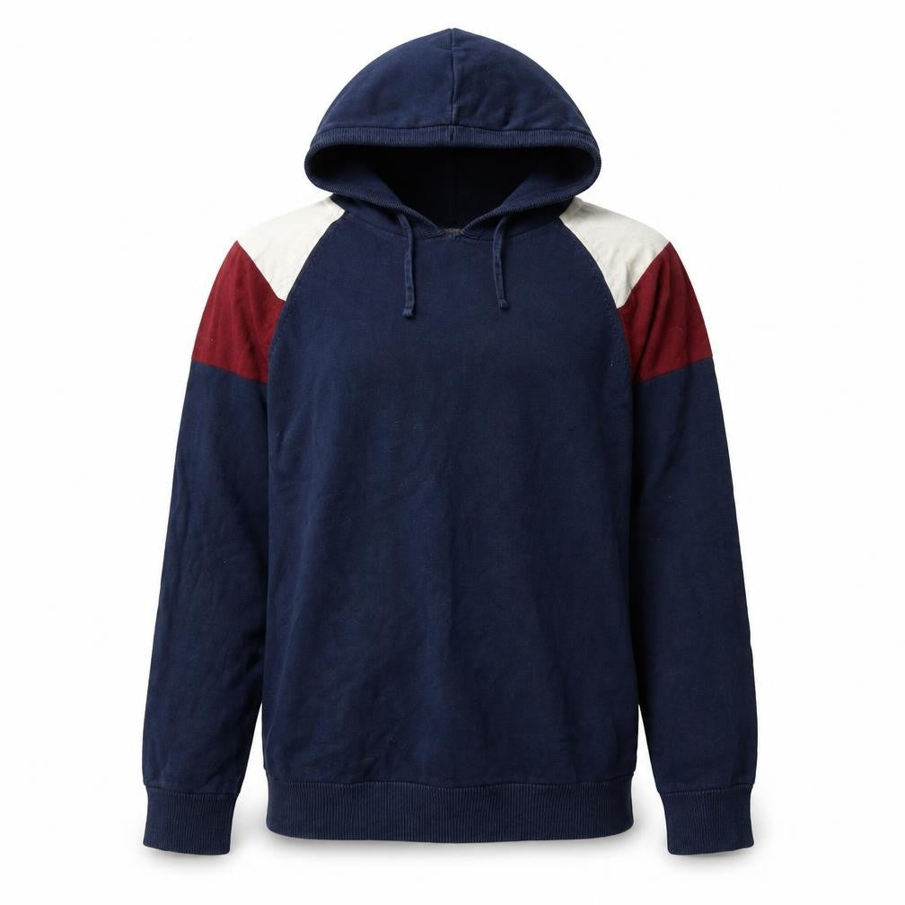 Front view of Next Men's Blue Red Ivory Hoodie S Pullover