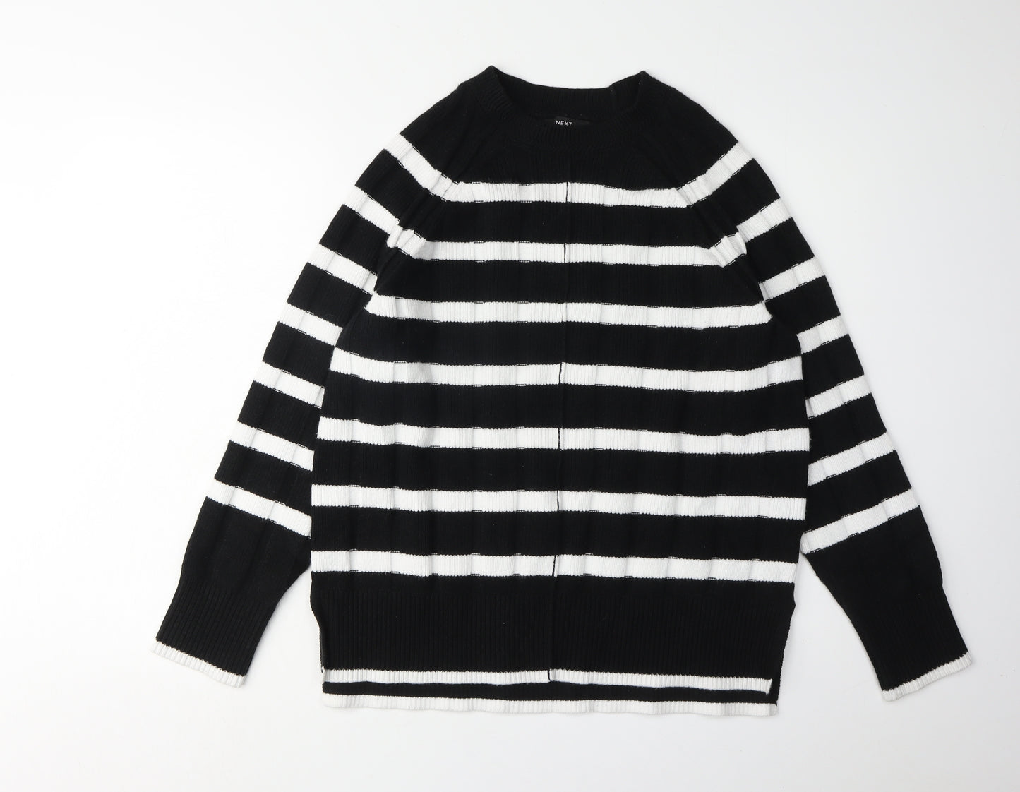 Next Women's Black Striped Pullover Jumper Size 12