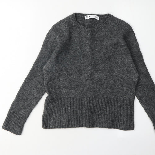 Zara Women's Grey Pullover Jumper, S, Crew Neck