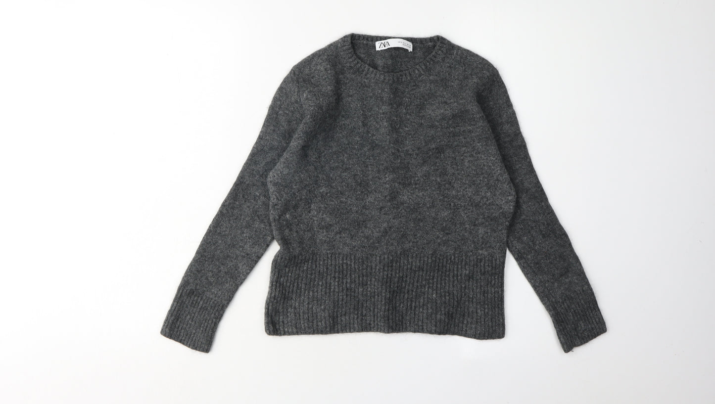 Zara Women's Grey Pullover Jumper, S, Crew Neck