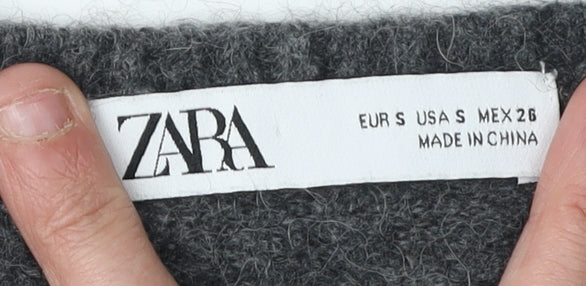 Zara Women's Grey Pullover Jumper, S, Crew Neck