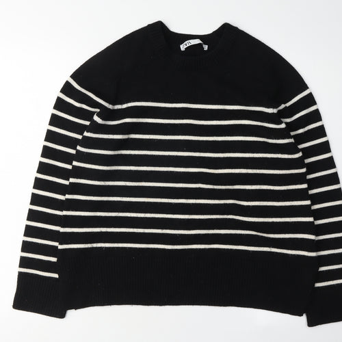 Zara Women's Black Striped Pullover Jumper M