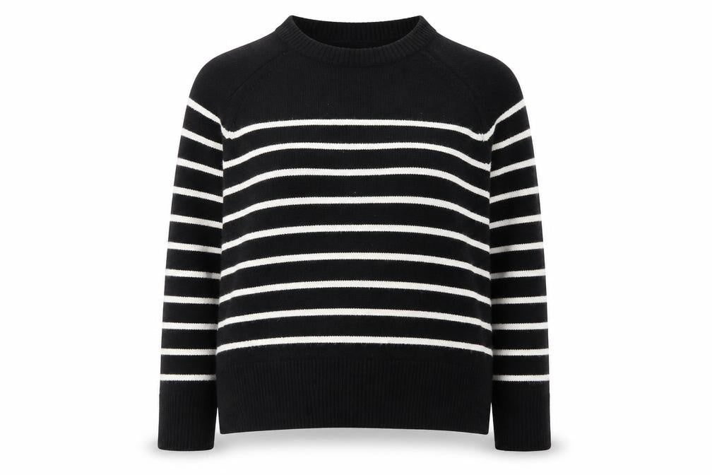 Front view of Zara Women's Black Striped jumper M