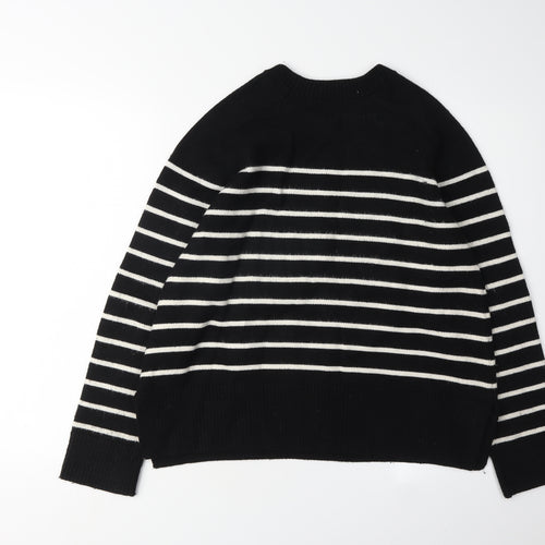 Zara Women's Black Striped Pullover Jumper M