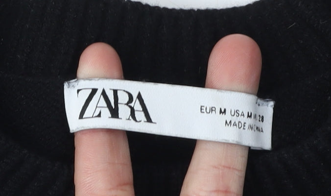 Zara Women's Black Striped Pullover Jumper M