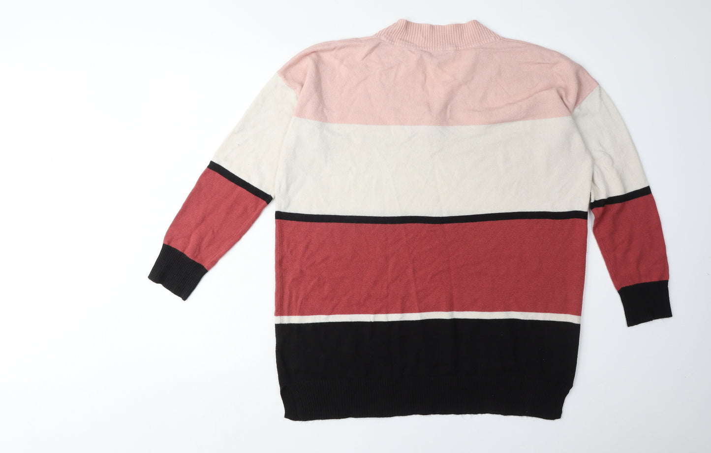 Principles Women's Multicoloured V-Neck Pullover Jumper Size 16