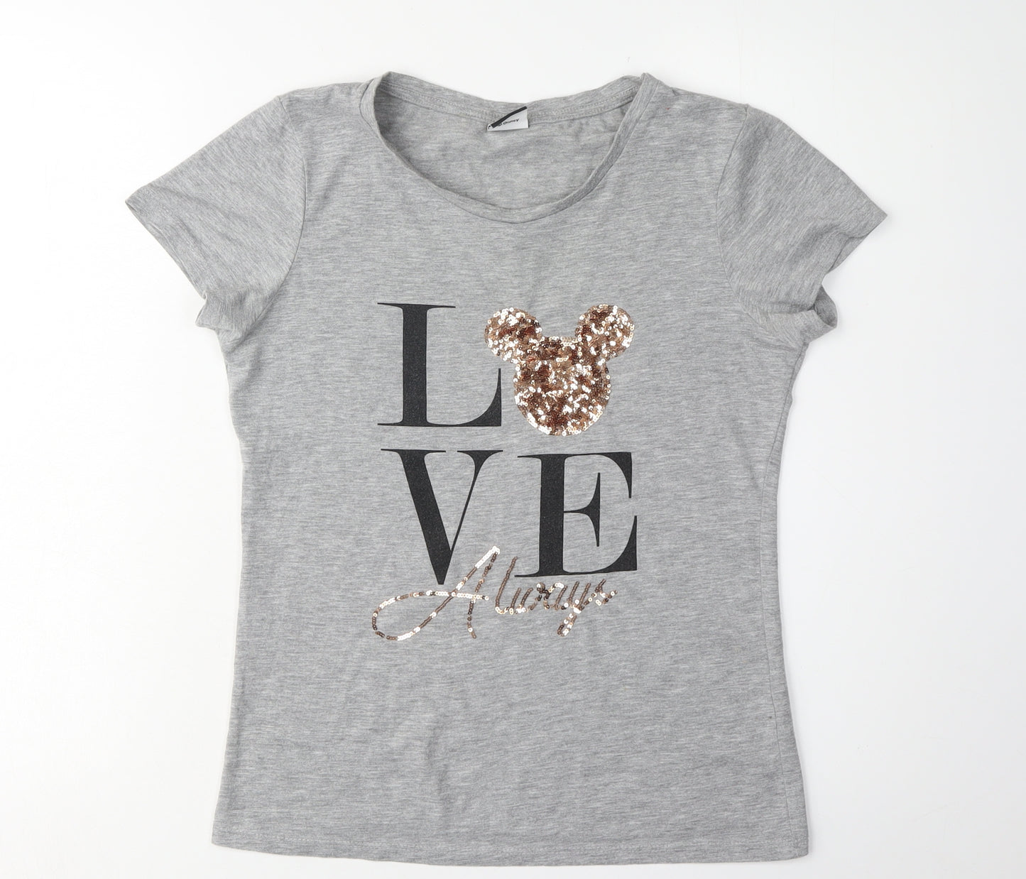 Disney at George Women's Grey Sequin T-Shirt Size 8