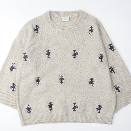 Kaffe Women's Beige Pullover Jumper M Acrylic Blend