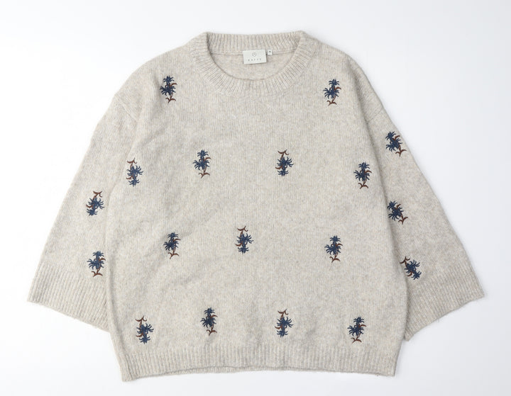 Kaffe Women's Beige Pullover Jumper M Acrylic Blend