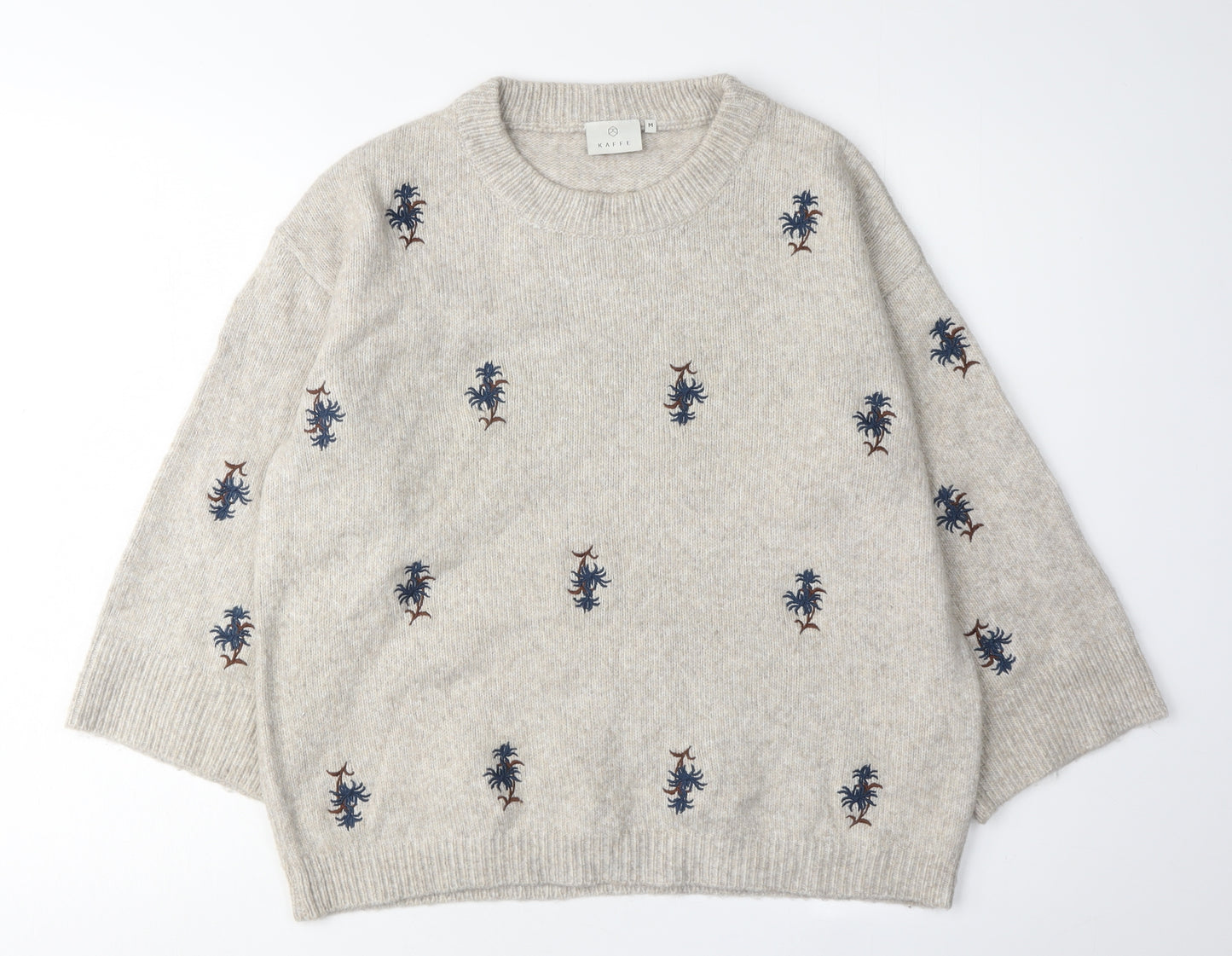 Kaffe Women's Beige Pullover Jumper M Acrylic Blend