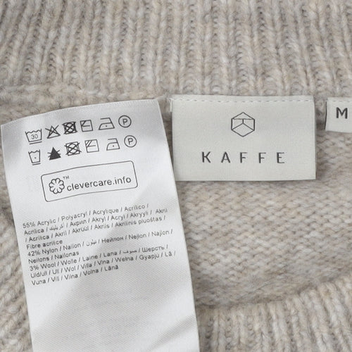 Kaffe Women's Beige Pullover Jumper M Acrylic Blend