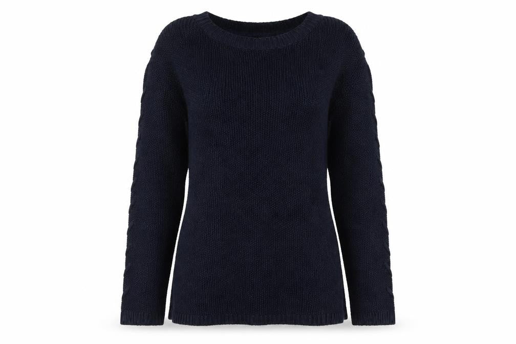 Front view of M&Co Women's Blue Jumper, size 10