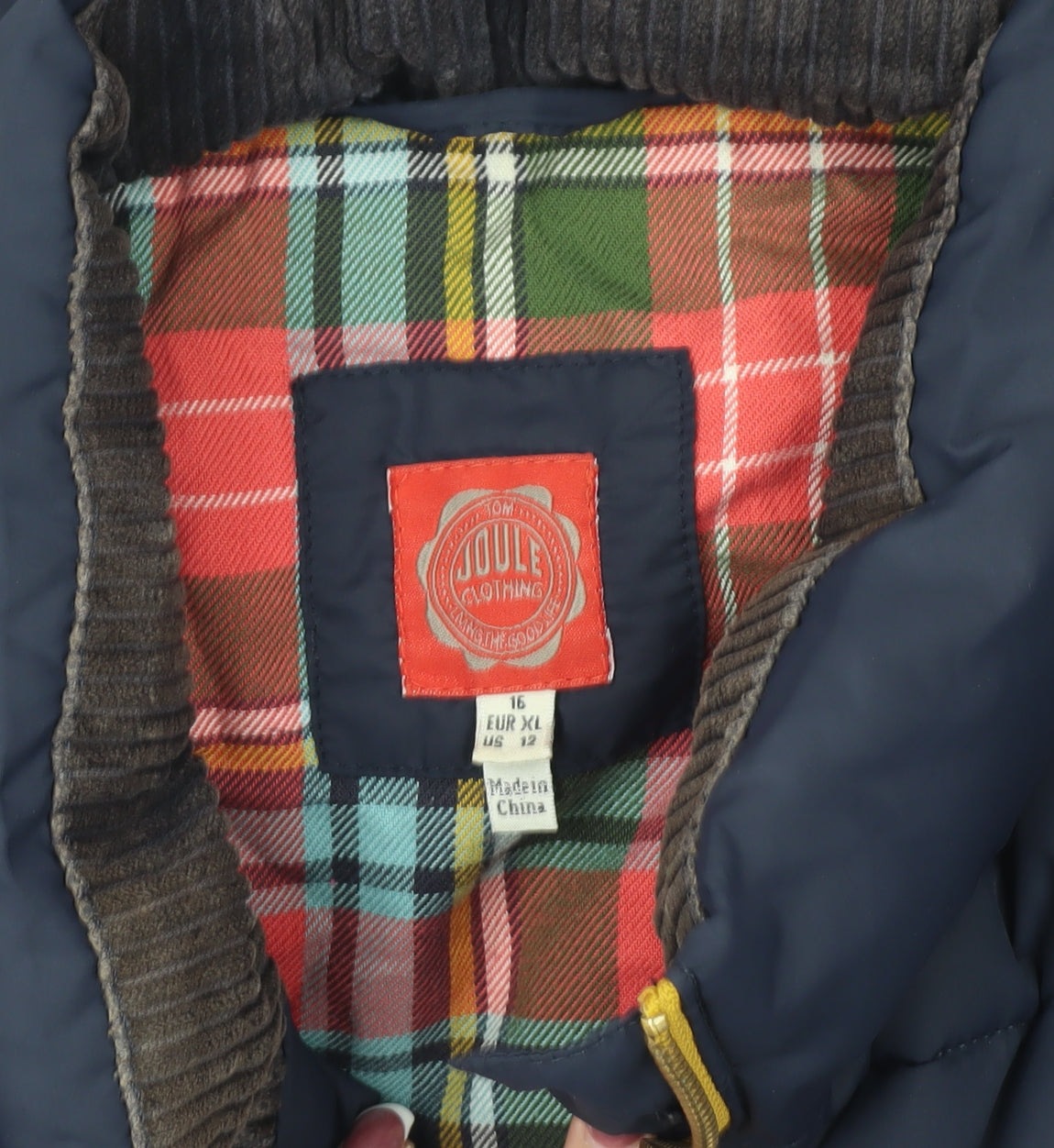 Joules Women's Blue Puffer Waistcoat Gilet Size 16