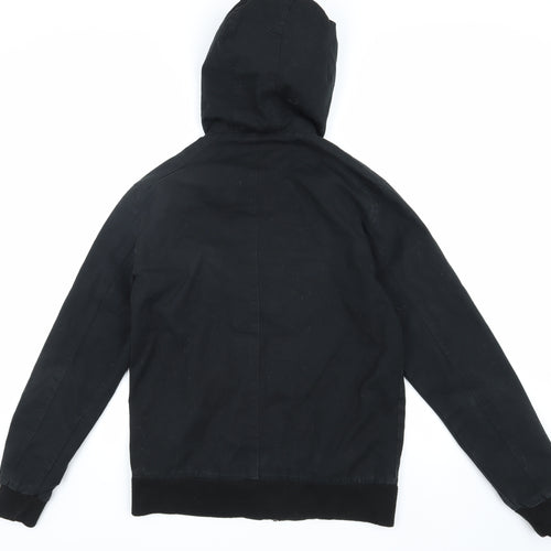 Burton Menswear Black Cotton Hooded Jacket Small