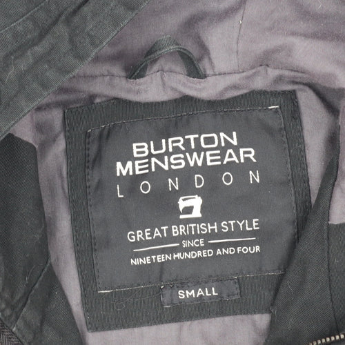 Burton Menswear Black Cotton Hooded Jacket Small