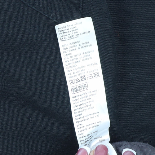 Burton Menswear Black Cotton Hooded Jacket Small