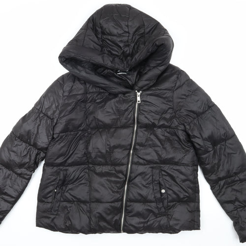 Mohito Women’s Black Puffer Jacket Size 10 Hooded