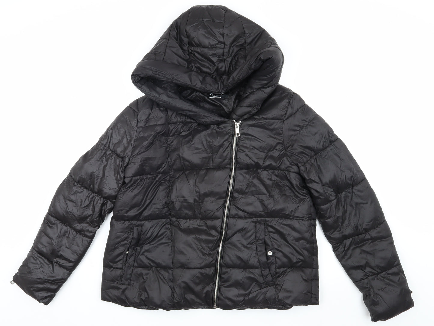 Mohito Women’s Black Puffer Jacket Size 10 Hooded