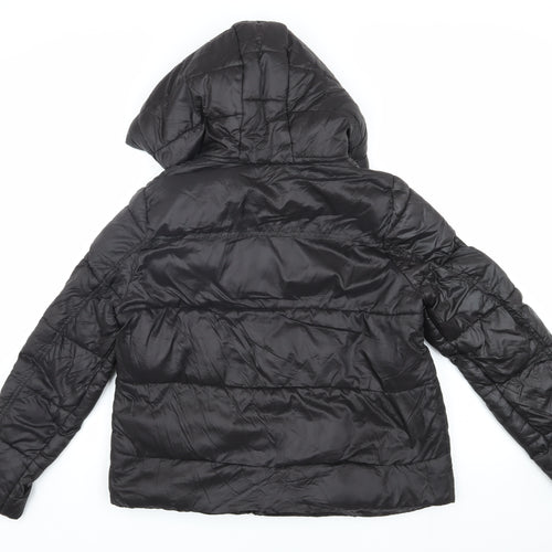 Mohito Women’s Black Puffer Jacket Size 10 Hooded