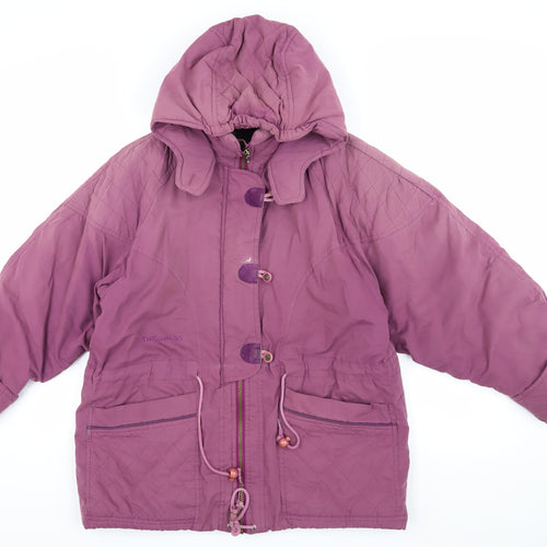 Trespass Girls Purple Parka Coat, Hooded, 12 Years