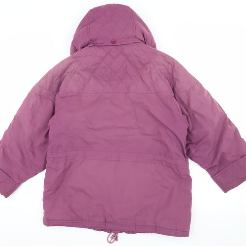 Trespass Girls Purple Parka Coat, Hooded, 12 Years