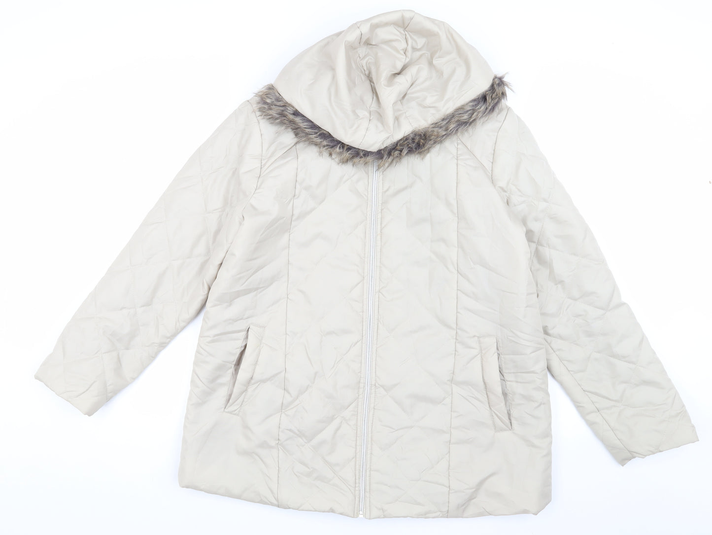 Anne De Lancay Women's Ivory Puffer Jacket M