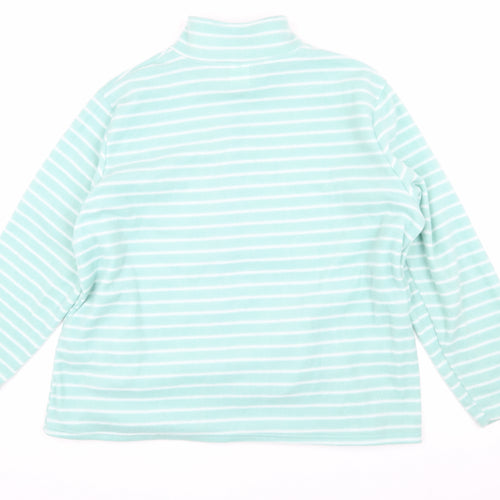 Anne de Lancay Women's Green XL Stripe Fleece Jacket